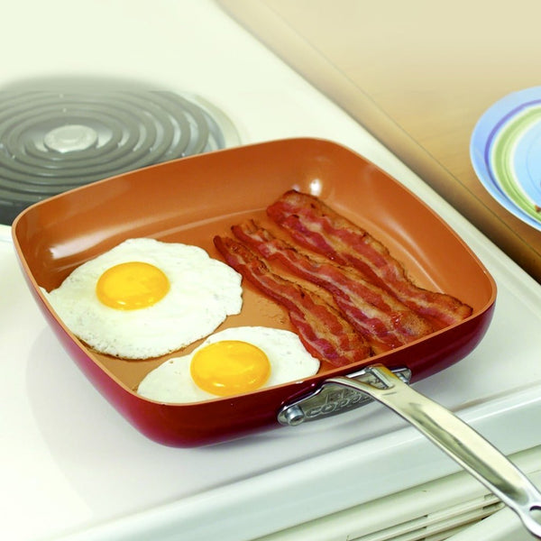 As Seen On TV Red Copper Square Pan - Shop Frying Pans & Griddles at H-E-B