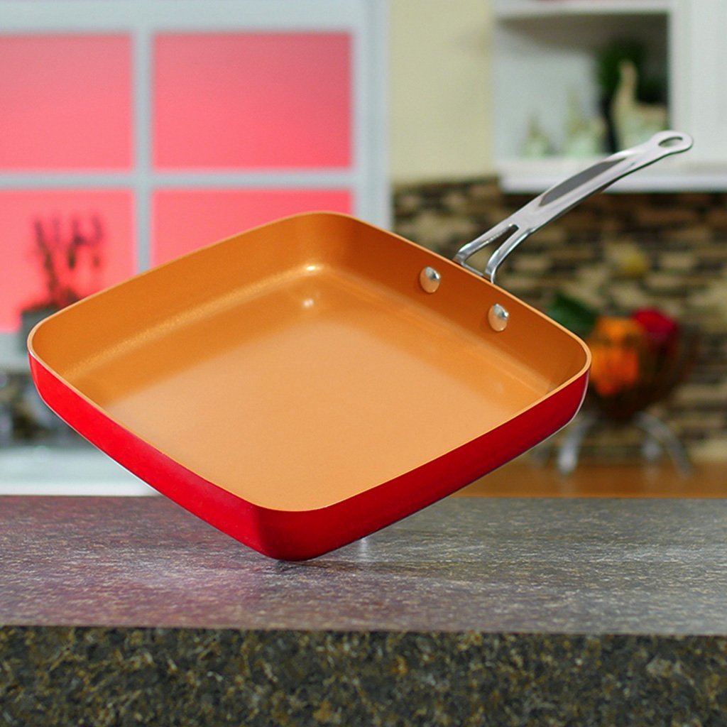 Red copper store square pan